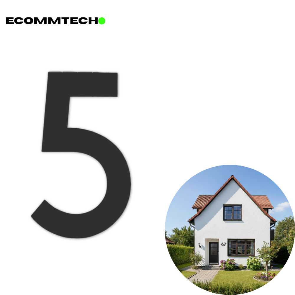 Cyfra na elewację domu – numer adresowy 5 trwała i odporna Czarna