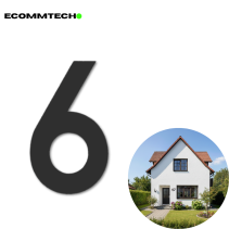 Cyfra na elewację domu – numer adresowy 6 trwała i odporna Czarna