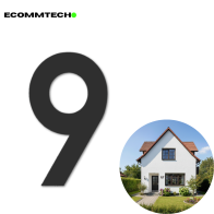 Cyfra na elewację domu – numer adresowy 9 trwała i odporna Czarna