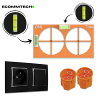 Wzornik do Poziomowania Puszek Kontaktów przymiar do dwóch kontaktów