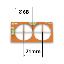 Wzornik do Poziomowania Puszek Kontaktów przymiar do dwóch kontaktów