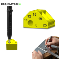 Przymiar do trasowania 6-25mm żółto czarny otwór 8 mm wytrzymały