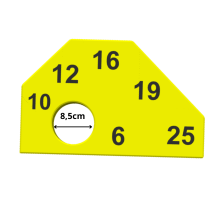 Przymiar do trasowania 6-25mm żółto czarny otwór 8 mm wytrzymały