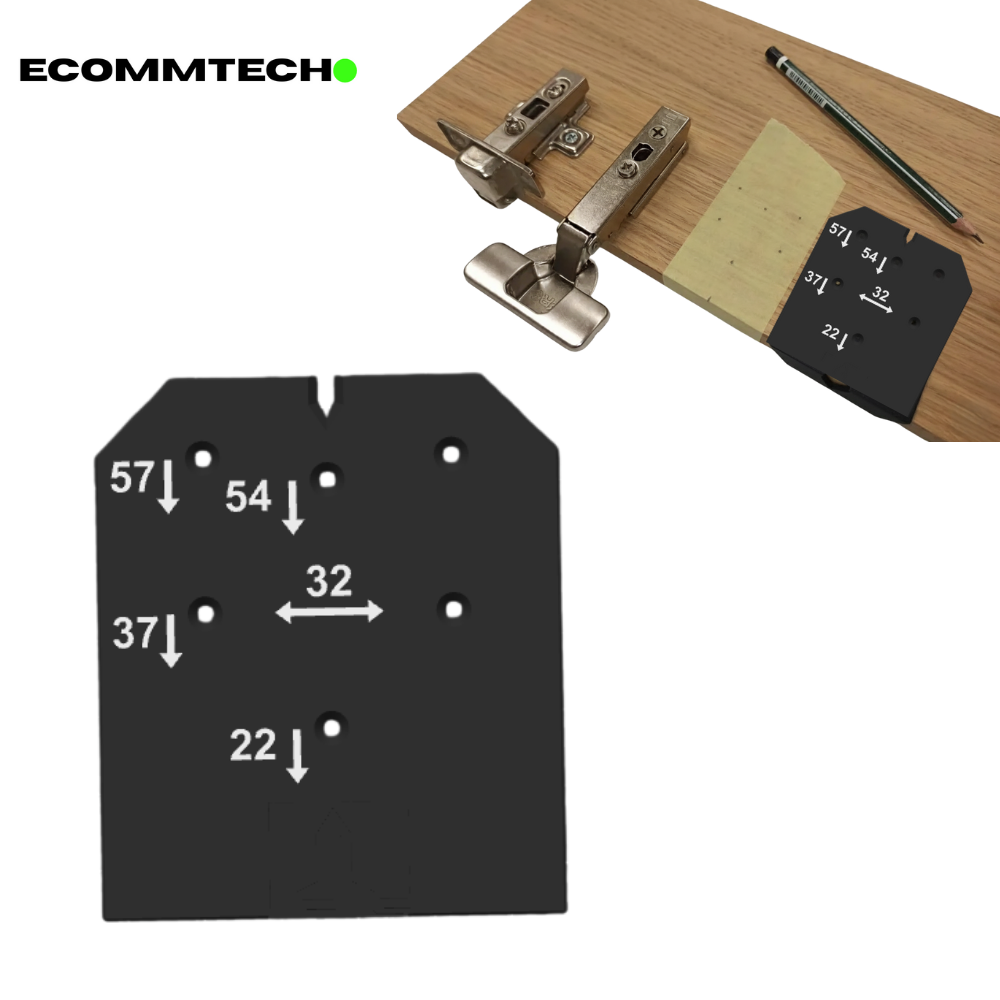 Szablon do wiercenia otworów pod zawiasy meblowe – precyzyjny dystans