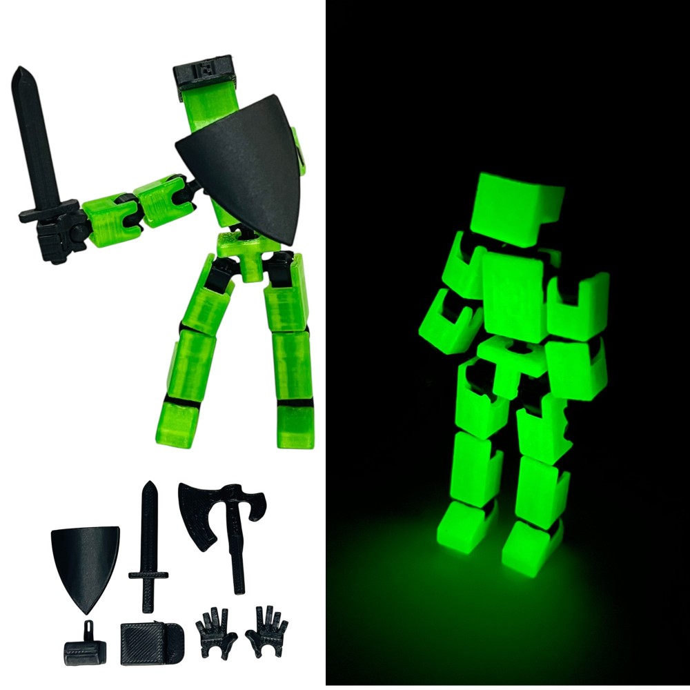 Micro Wojownik Świecący zielony + akcesoria