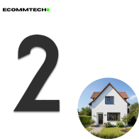 Cyfra na elewację domu – numer adresowy 2 trwała i odporna Czarna