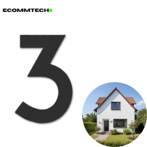 Cyfra na elewację domu – numer adresowy 3 trwała i odporna Czarna